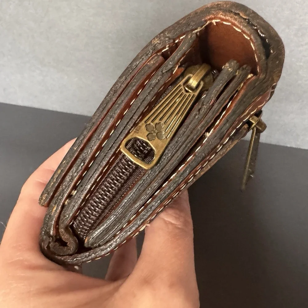 Patricia Nash Cametti Trifold Florence Leather Wallet Brown Classic Western Boho